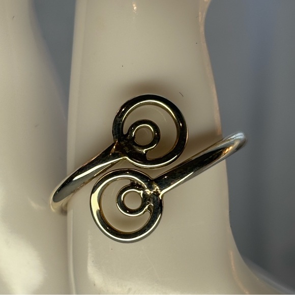 Silver Double Spiral Wrap Ring - Picture 2 of 2